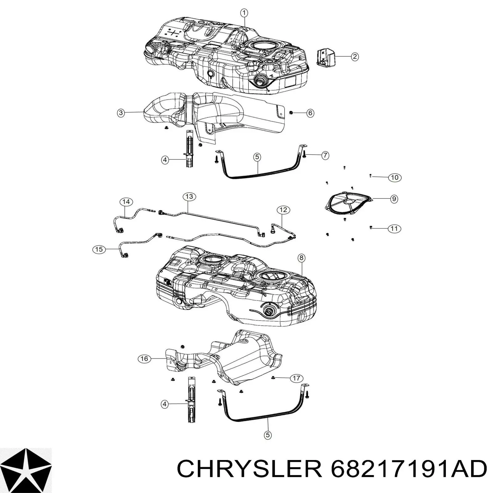 68217191AD Chrysler Бак паливний