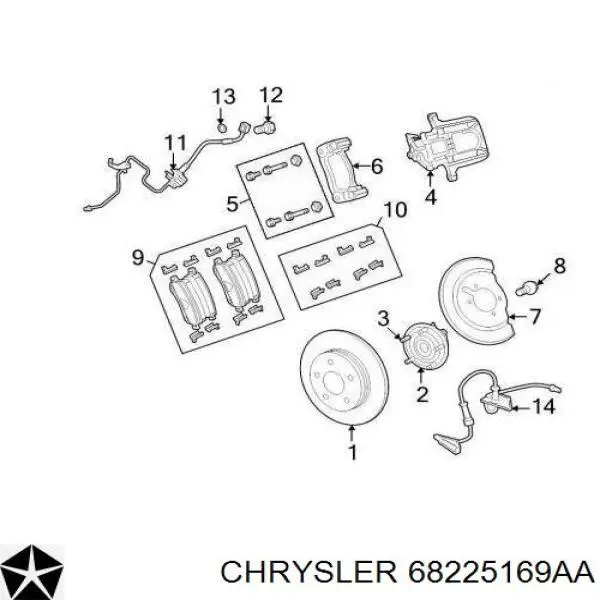 Супорт гальмівний передній лівий Chrysler 68225169AD ціна, від 25.34 USD