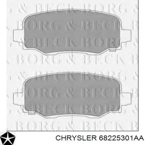 Задні гальмівні колодки 68225301AA Chrysler