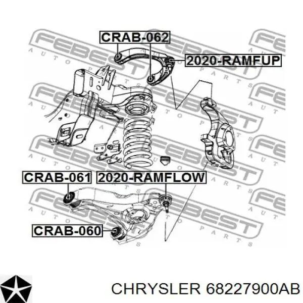 68227900AB Chrysler Важіль передньої підвіски верхній, правий