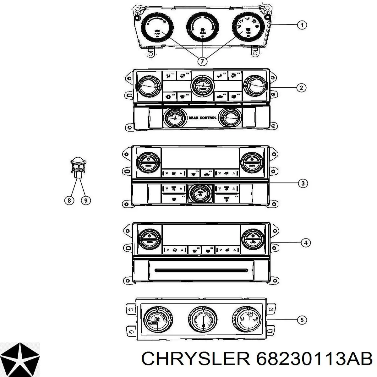 68230113AB Chrysler Датчик освітлення салону