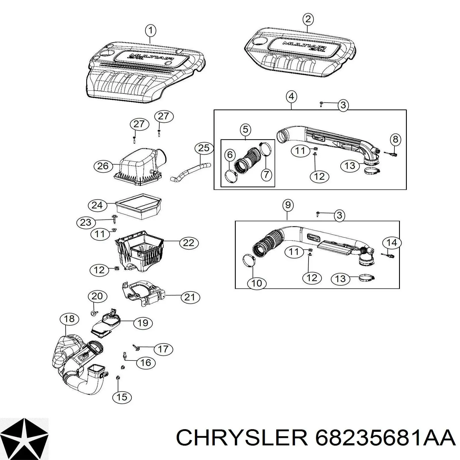 Chrysler 68235681AA ціна, від 31.67 USD