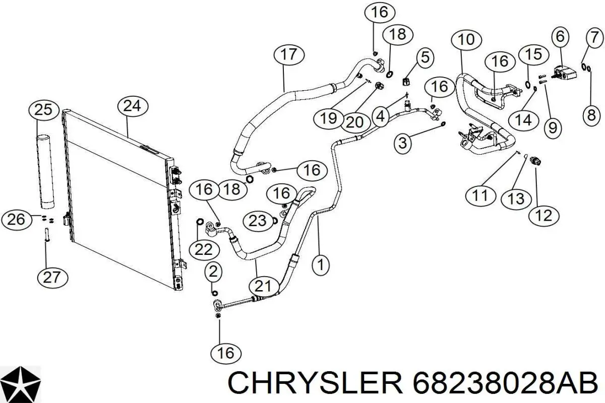 68238028AA Chrysler Клапан TRV, кондиціонера