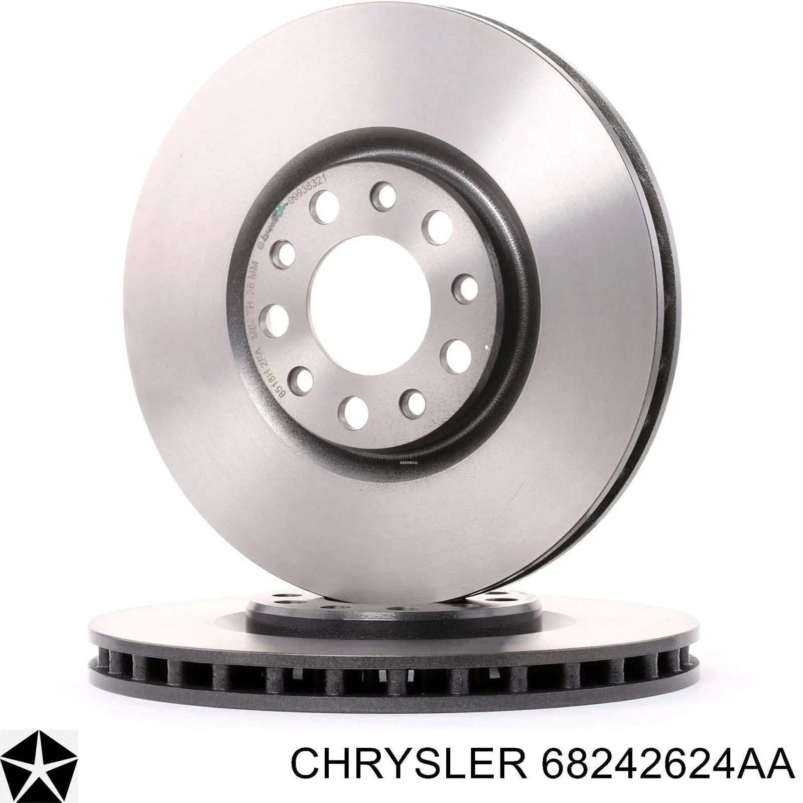Диск переднього гальма Chrysler 68242624AA ціна, від 25.28 USD