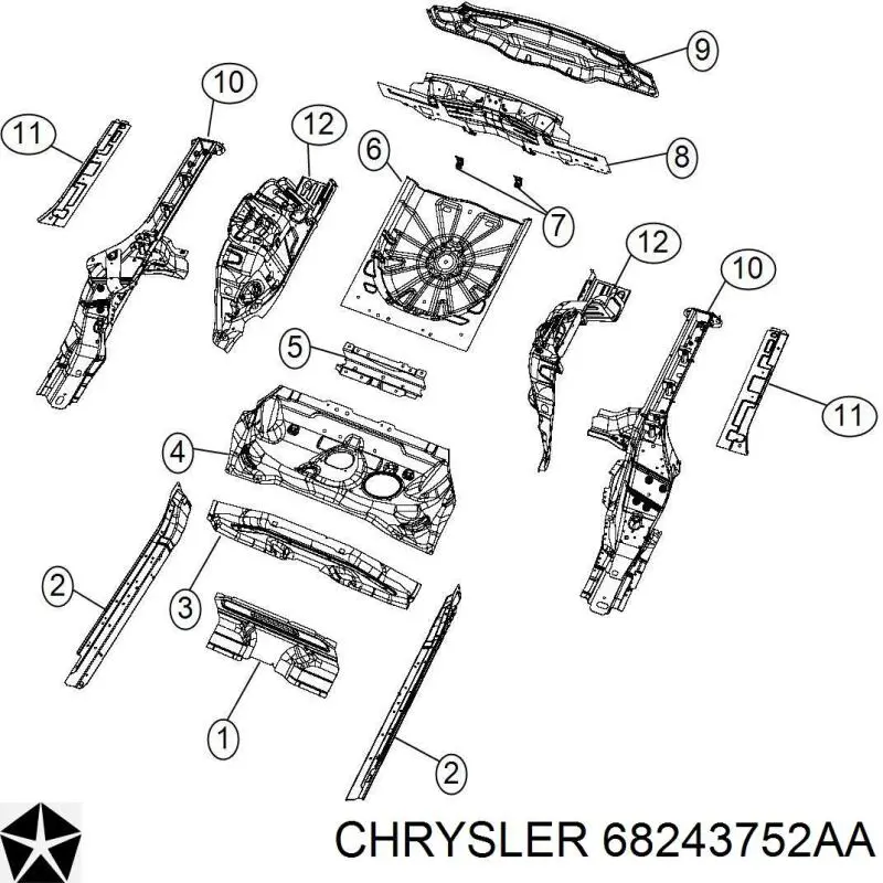 68243752AA Chrysler Перегородка