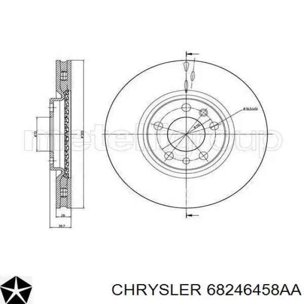 68246458AA Chrysler диск гальмівний передній