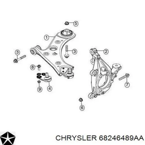 Кульова опора, нижня Chrysler 68246489AA ціна, від 14.20 USD