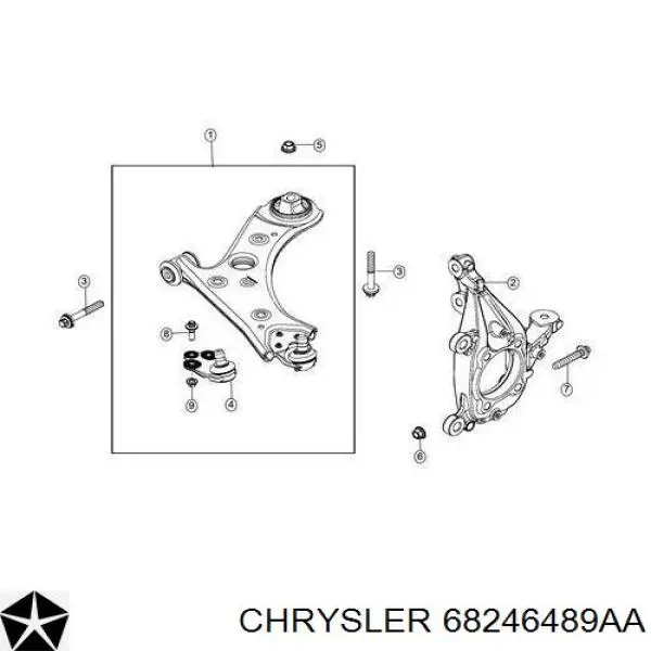 Кульова опора, нижня 68246489AA Chrysler