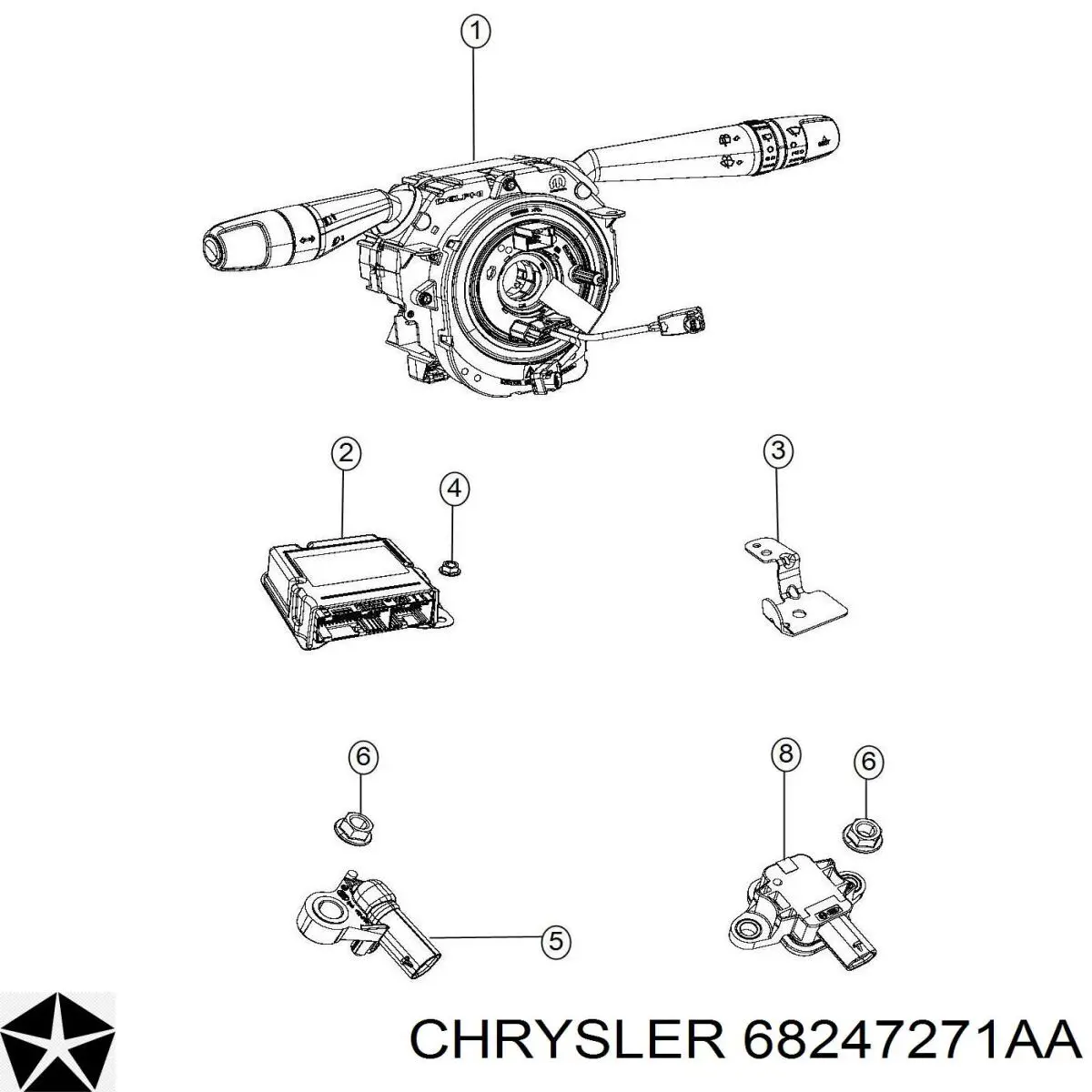 Датчик Ейрбег передній Chrysler 68247271AA ціна, від 7.54 USD