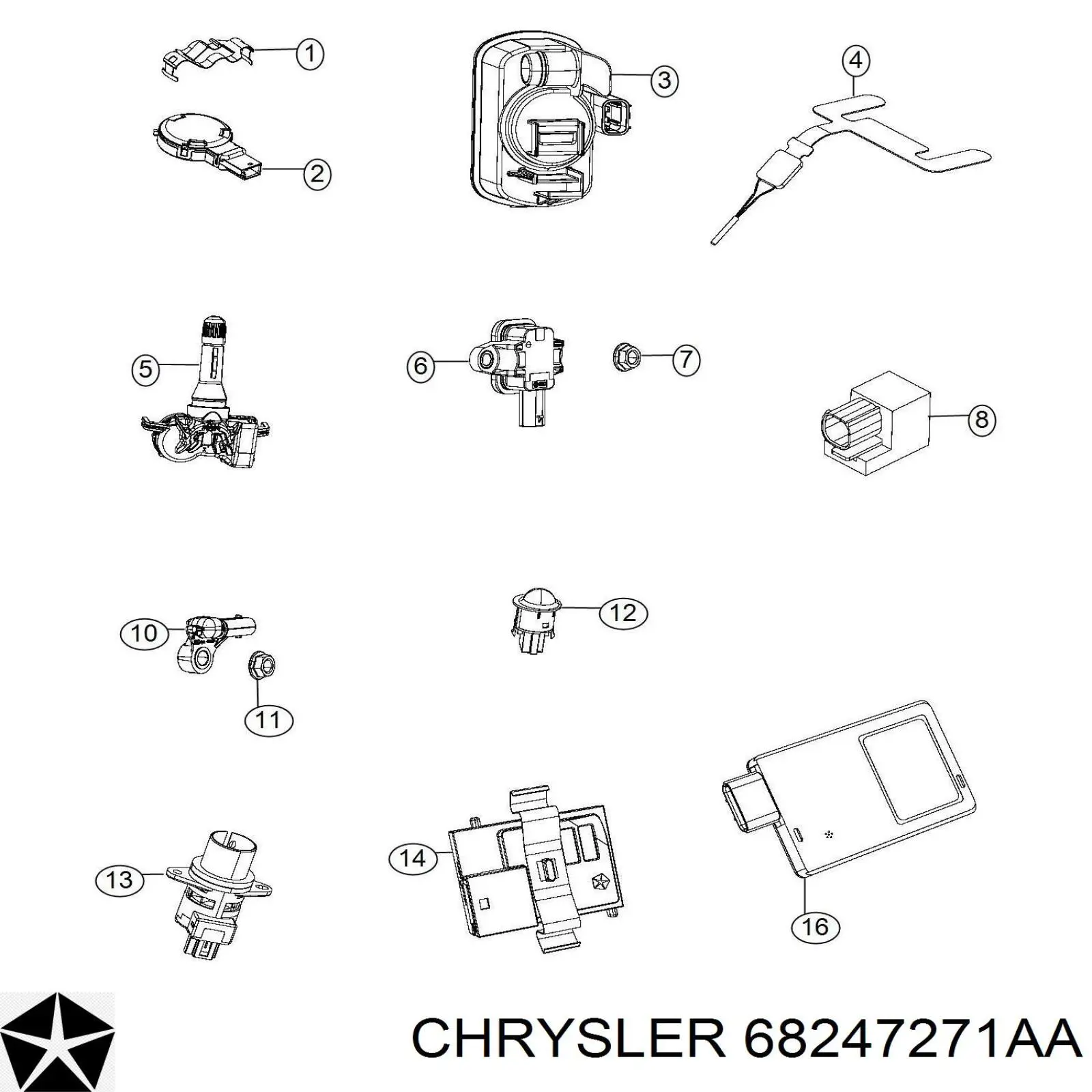 68247271AA Chrysler Датчик подушки безпеки