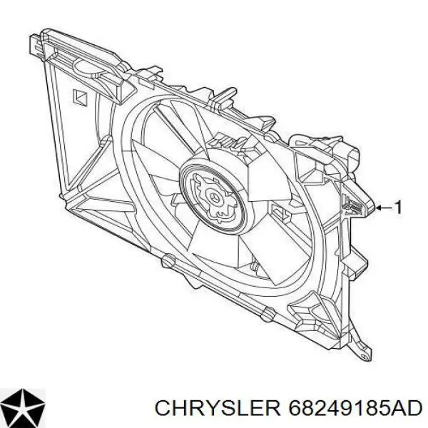 Дифузор радіатора охолодження, в зборі з двигуном і крильчаткою Chrysler 68249185AD ціна, від 176.69 USD