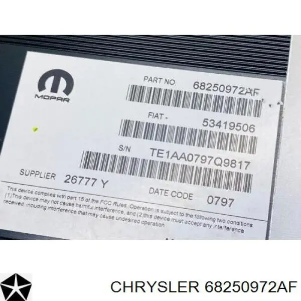 68250972AF Chrysler 