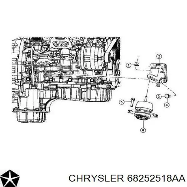 Подушка (опора) двигуна лів./прав. Chrysler 68252518AA ціна, від 147.73 USD