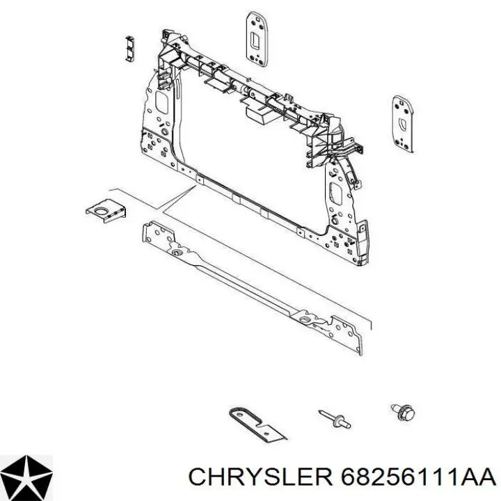 Кронштейн супорта радіатора нижнього Chrysler 68256111AA ціна, від 3.91 USD