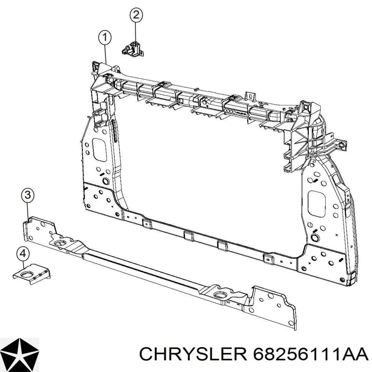 68256111AA Chrysler Кронштейн супорта радіатора, верхній