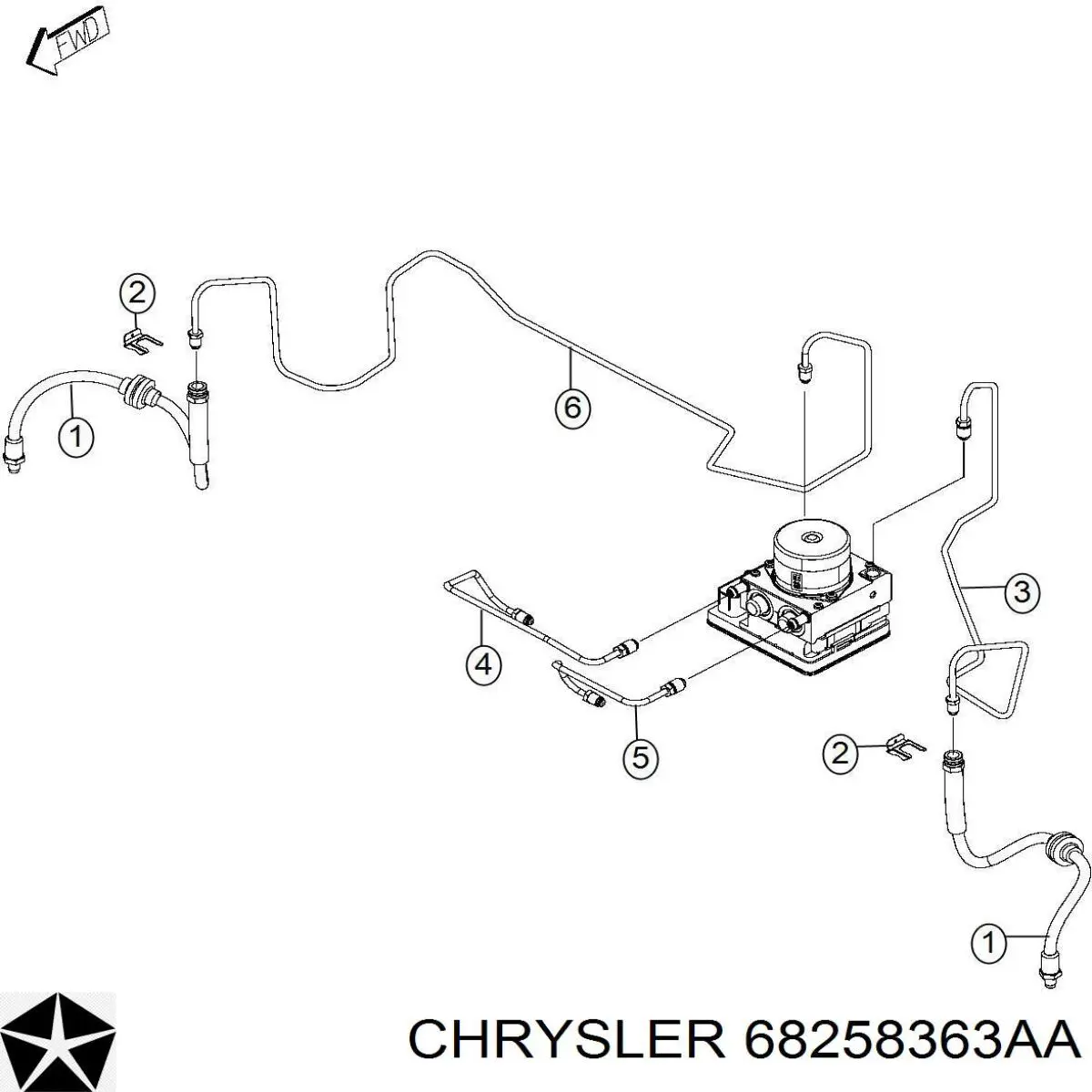 Шланг гальмівний передній Chrysler 68258363AA ціна, від 12.67 USD