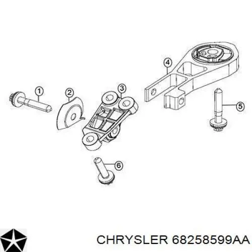 Подушка (опора) двигуна, задня SAT ST68257232AA ціна, від 43.87 USD