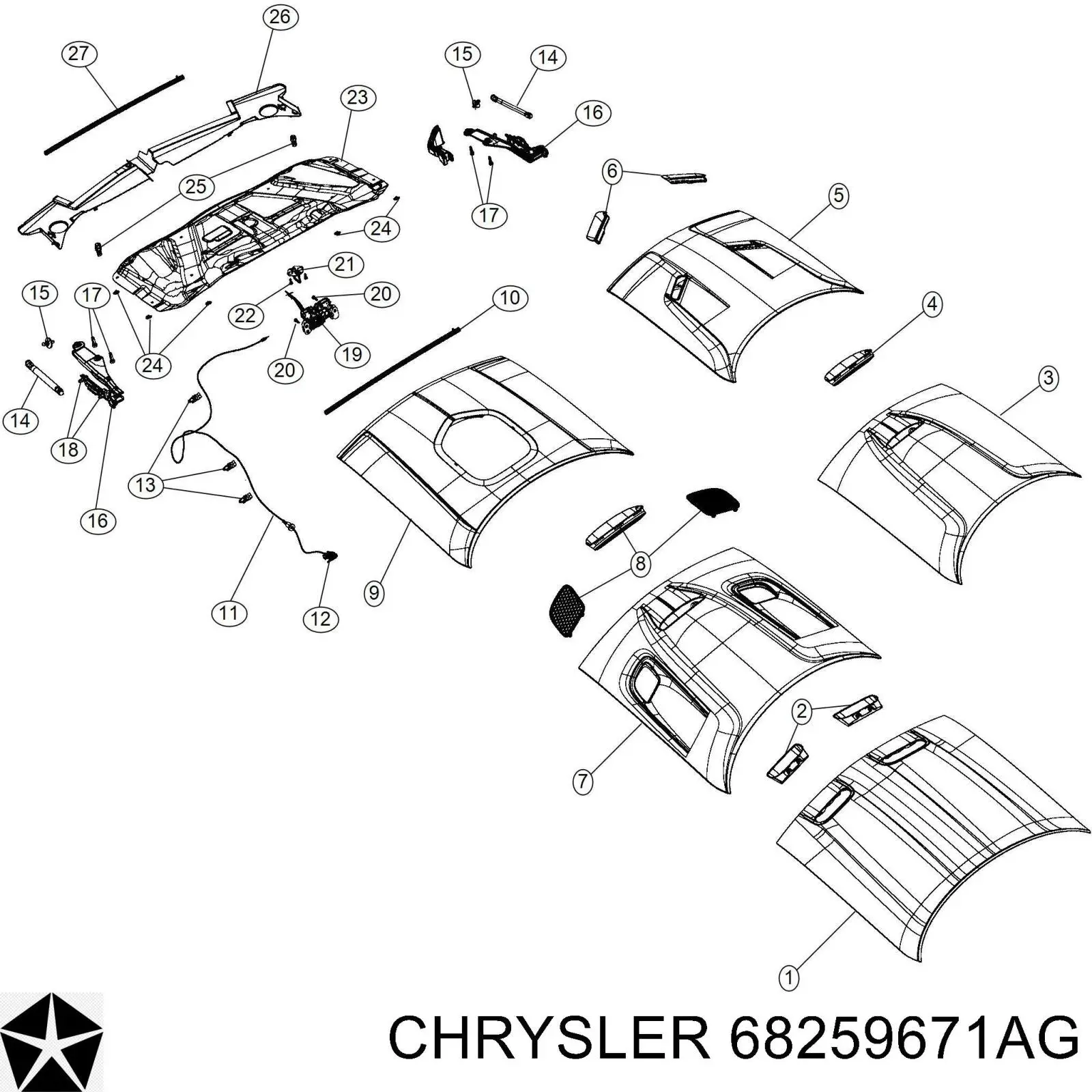 68259671AG Chrysler Капот