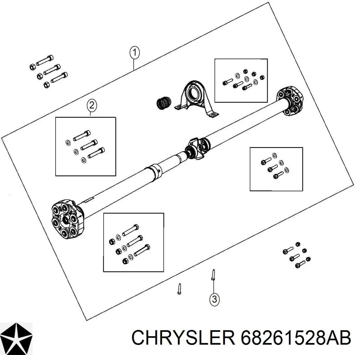 Вал карданний задній, у зборі Chrysler 68261528AB ціна, від 344.70 USD