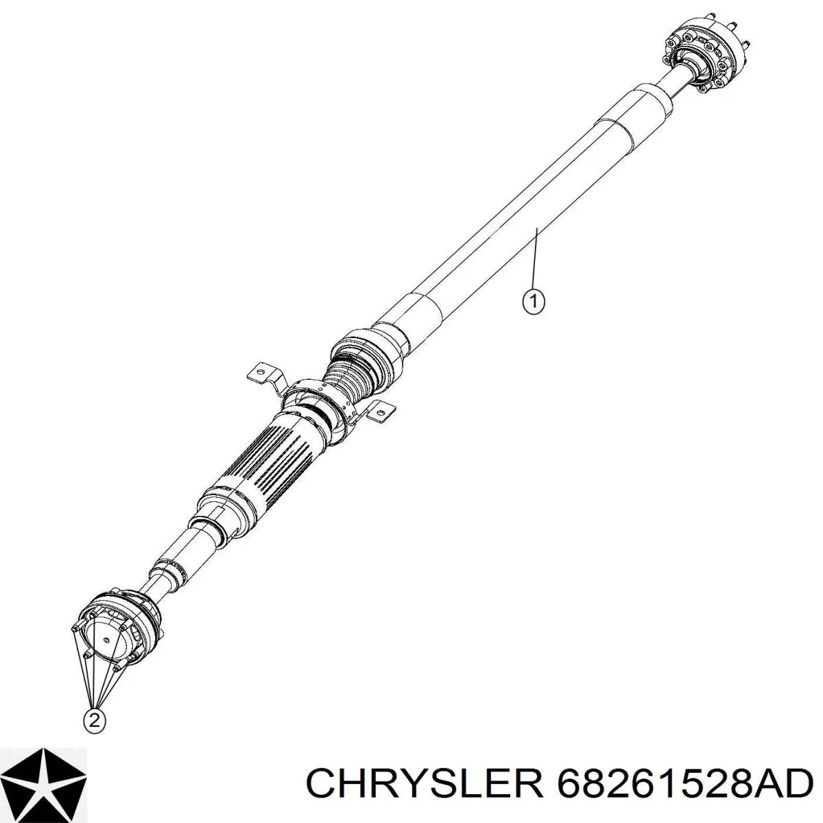 Вал карданний задній, у зборі Chrysler 68261528AC ціна, від 344.70 USD