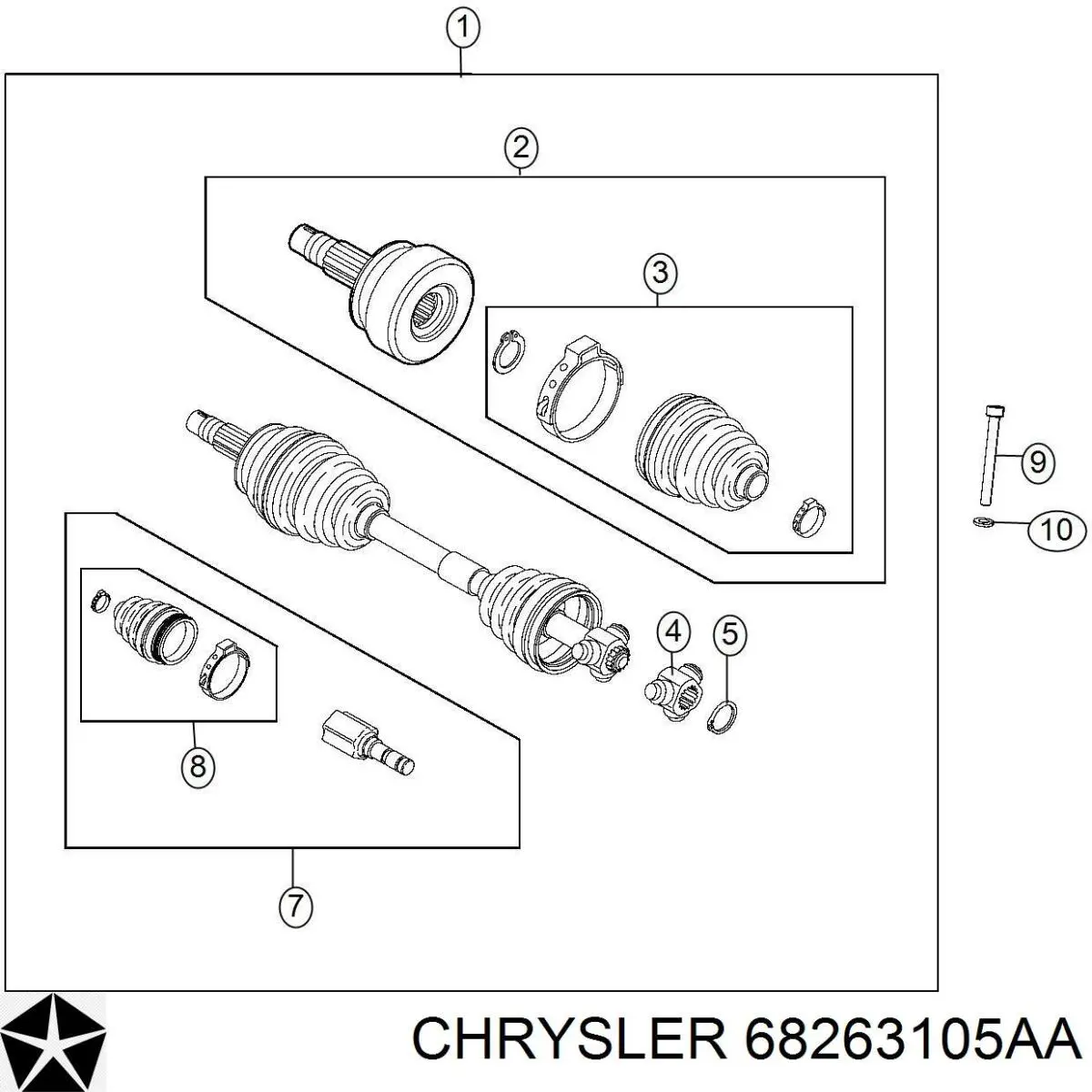  Chrysler 68263105AA ціна, від 98.43 USD
