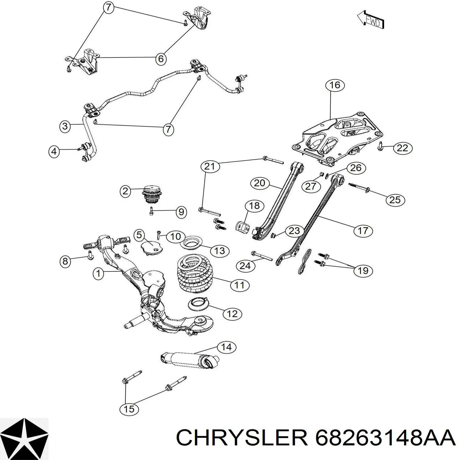 Chrysler 68263148AA ціна, від 13.41 USD