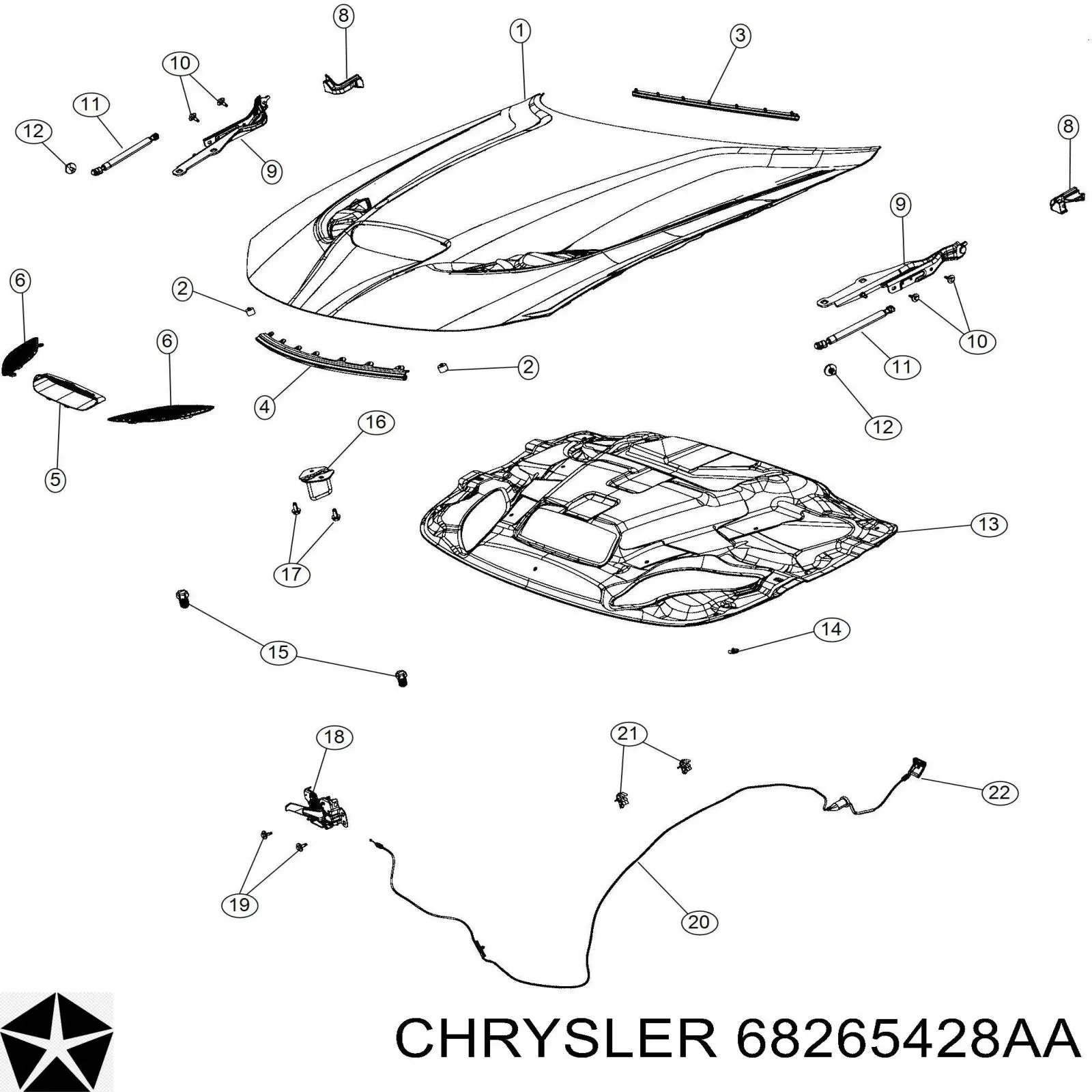 68265428AB Chrysler Капот