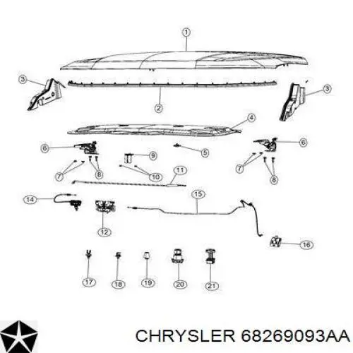 68269093AA Chrysler Буфер капота гумовий