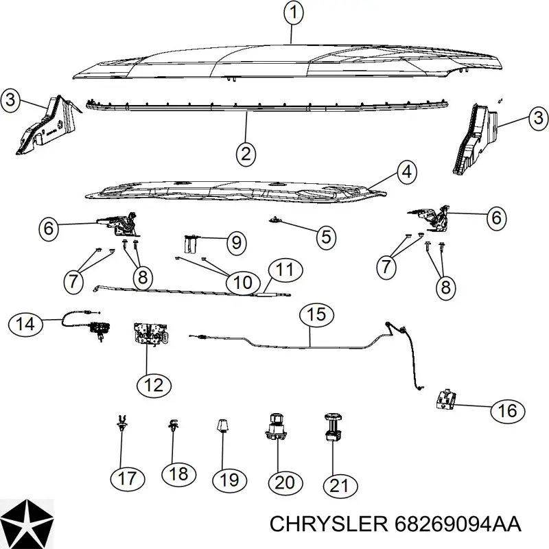 68269094AA Chrysler Буфер капота гумовий