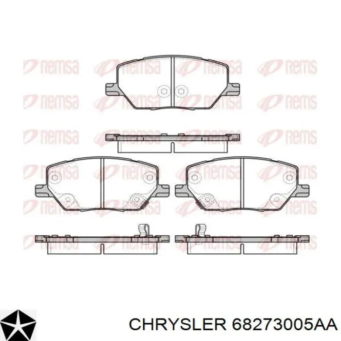 68273005AA Chrysler колодки гальмівні передні, дискові