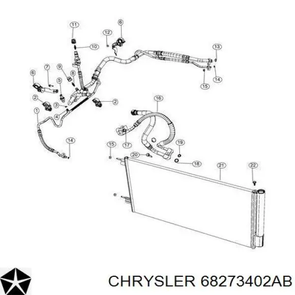 Радіатор кондиціонера 68273402AB Chrysler