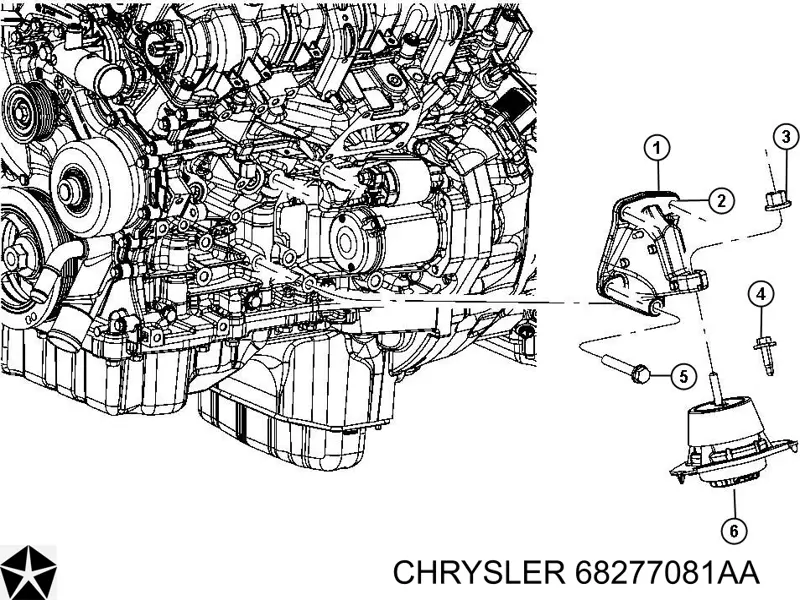 Купити 04726030AF Chrysler Подушка (опора) двигуна ліва/права