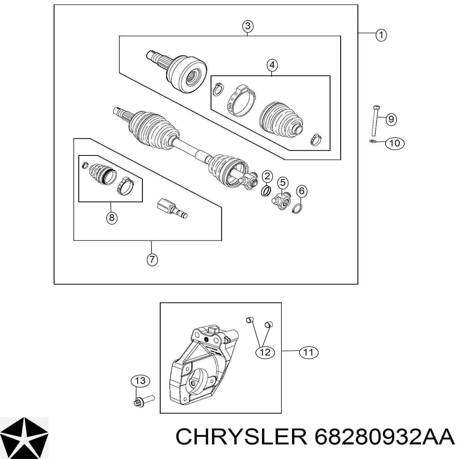  Chrysler 68280932AA ціна, від 88.58 USD