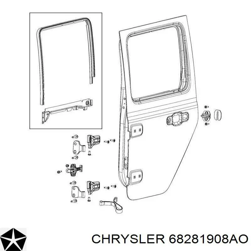 Двері задні, праві Chrysler 68281908AO ціна, від 450.45 USD
