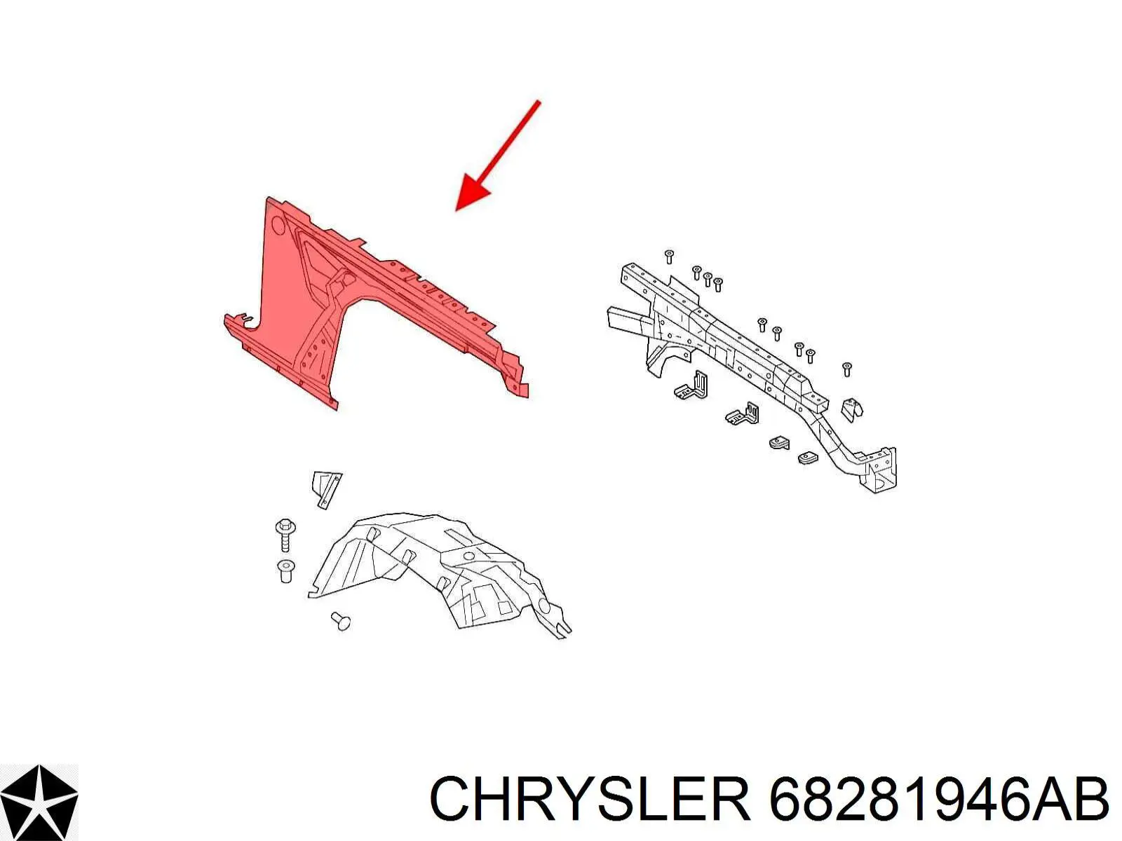 Крило переднє праве Chrysler 68281946AB ціна, від 424.73 USD