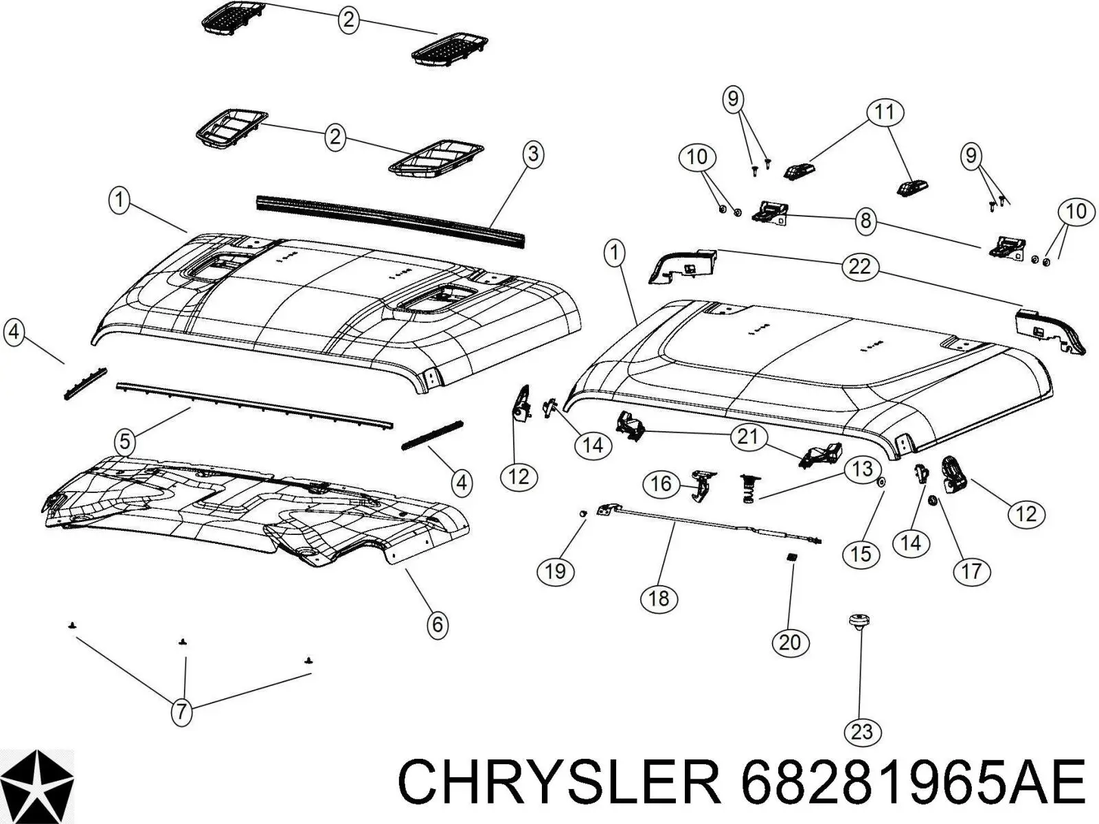 68281965AF Chrysler Капот