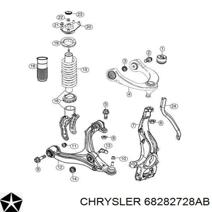 Купити 68282728AB Chrysler Важіль передньої підвіски нижній, правий