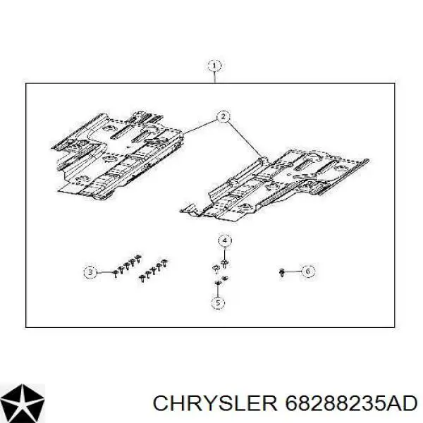 68288235AB Chrysler Захист днища, правий