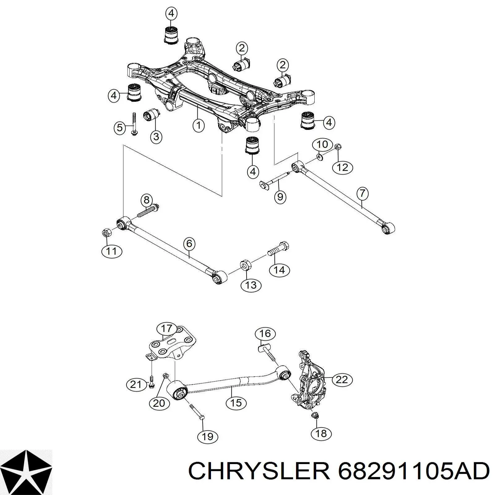 68291105AD Chrysler Цапфа поворотна ліва