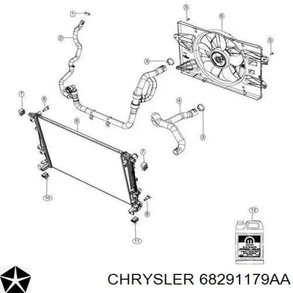 Радіатор охолодження двигуна K68525071AA Fiat/Alfa/Lancia