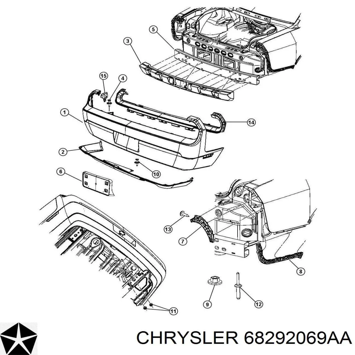 68039500AC Chrysler бампер задній