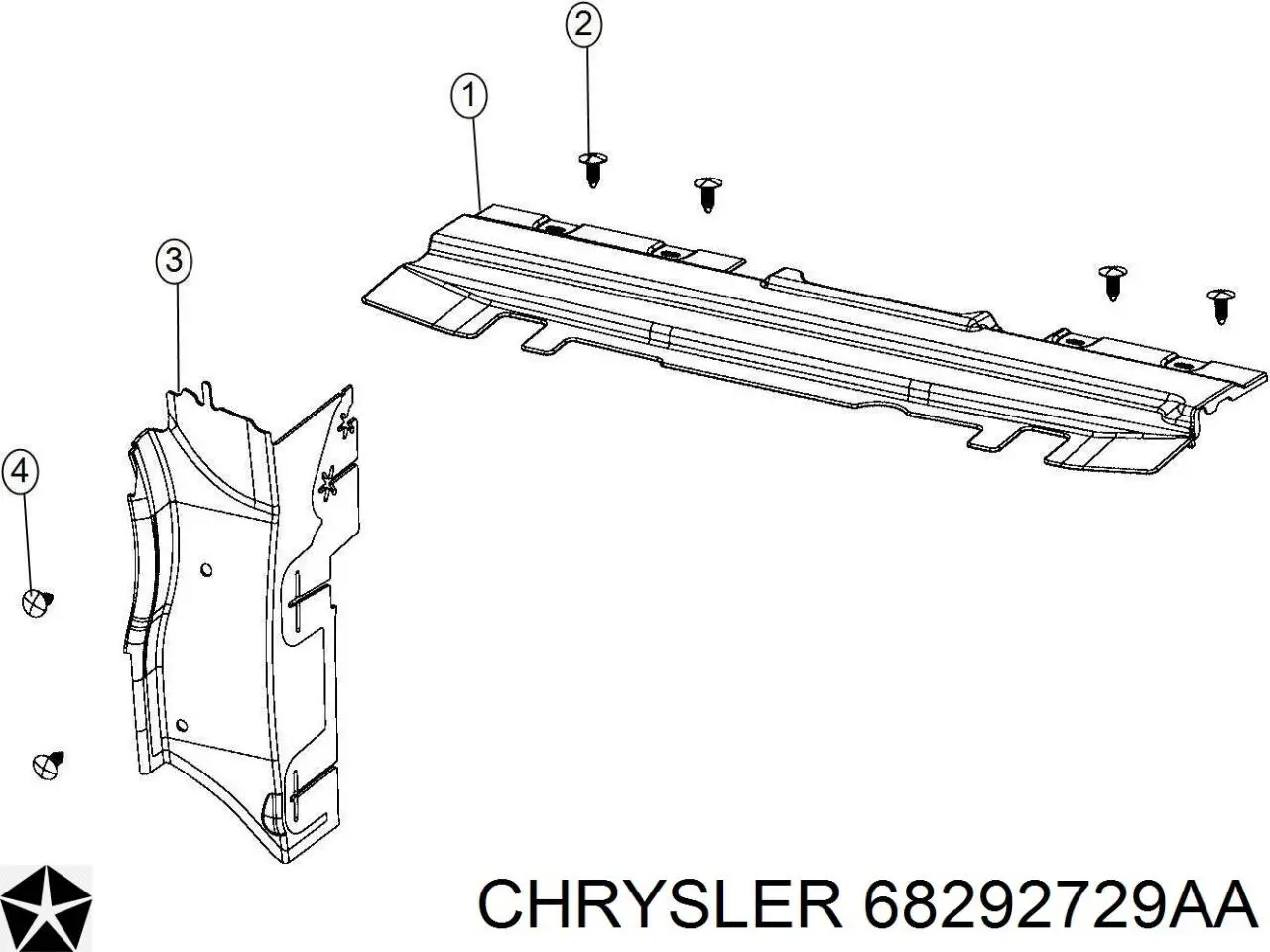 Повітропровід (дефлектор) радіатора, лівий Chrysler 68292729AA ціна, від 40.53 USD