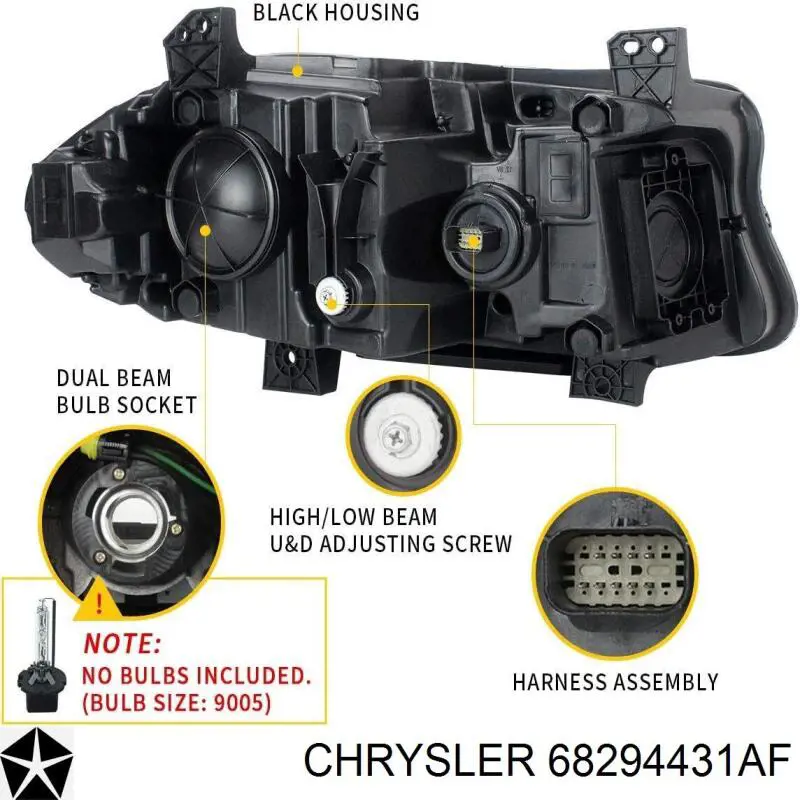 68294431AE Chrysler Фара дальнього світла в зборі