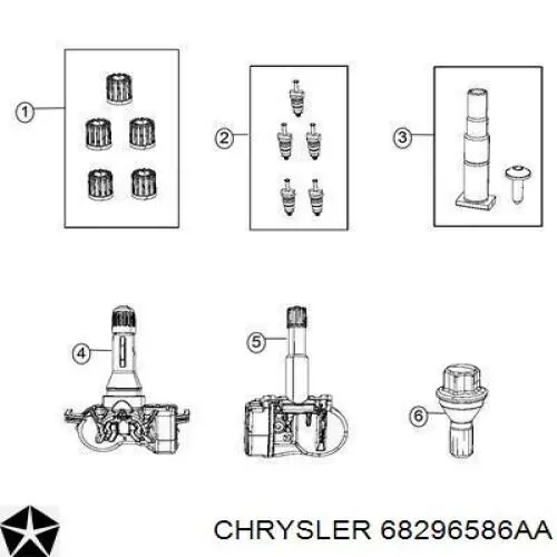 68296586AA Chrysler Болти до колеса