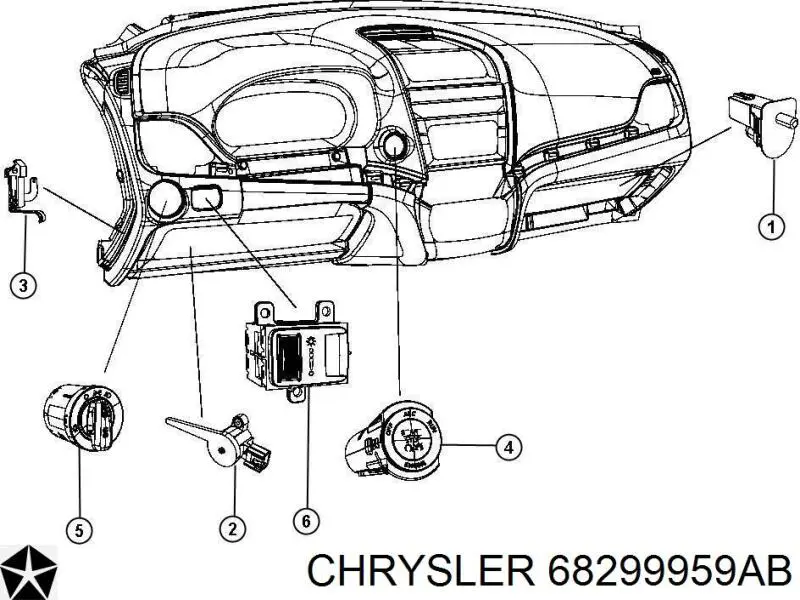 Кнопка запуску двигуна Chrysler 68207000AC ціна, від 8.22 USD