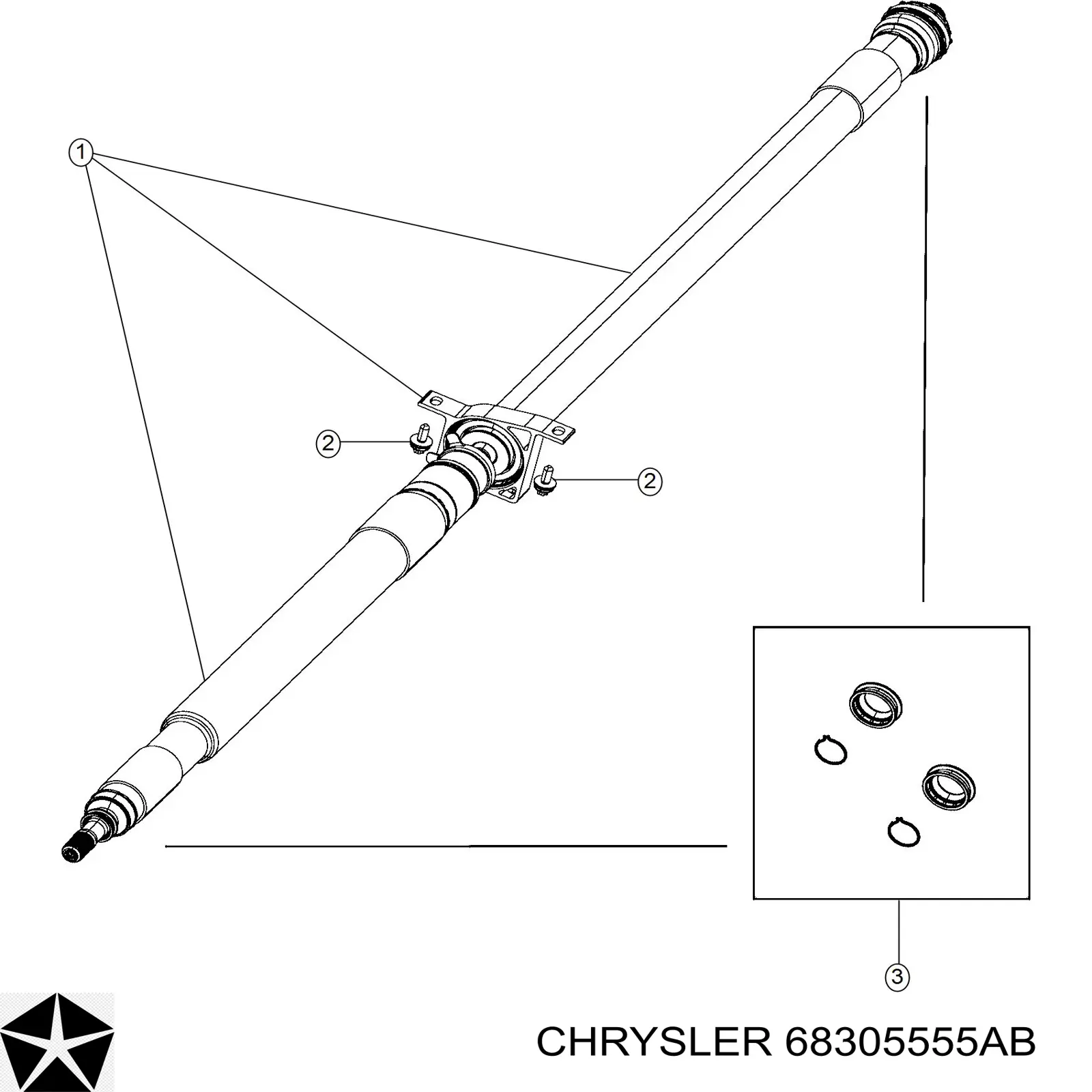 Купити 68305555AB Chrysler Кардан задній