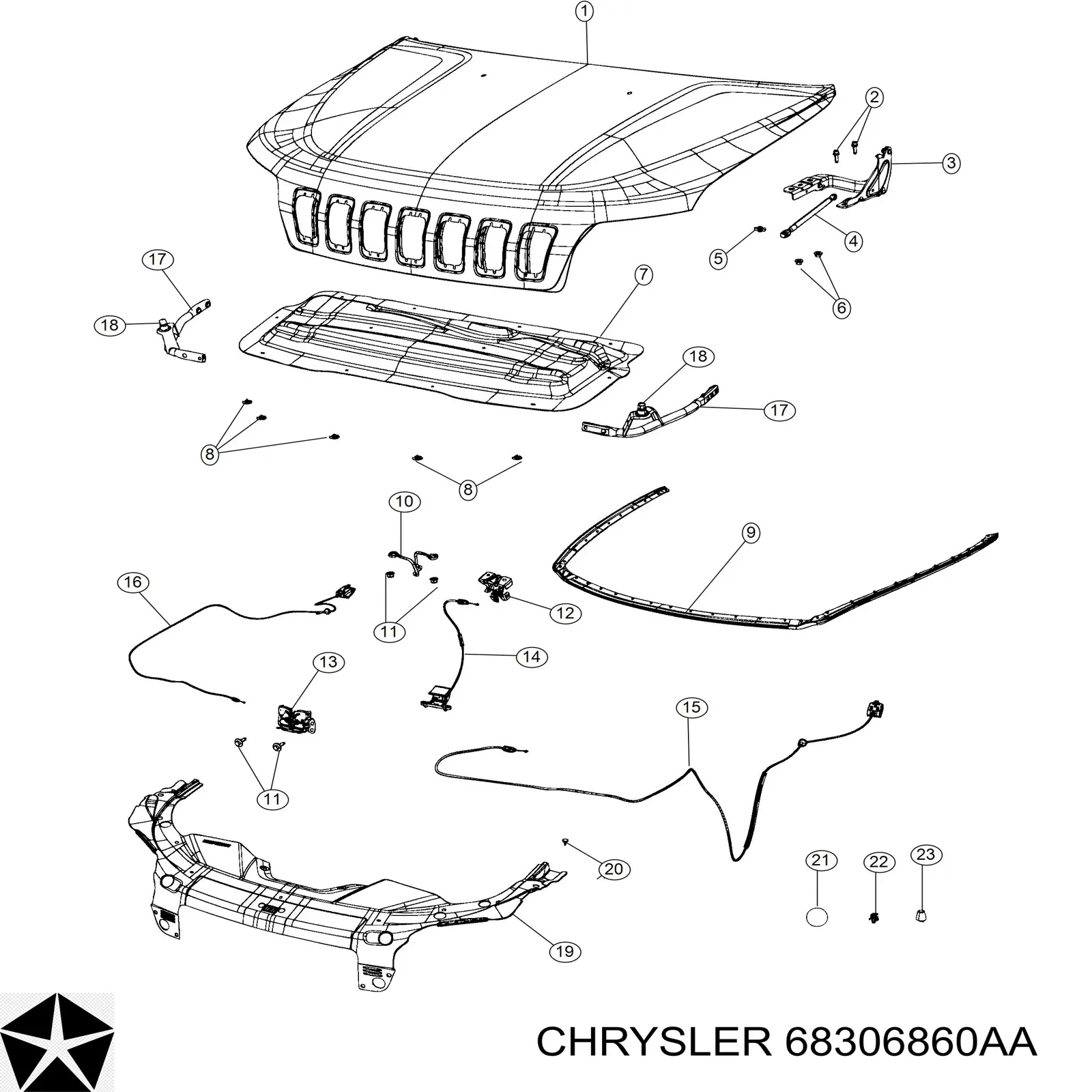 Купити 68306860AA Chrysler Ізоляція моторного відсіку