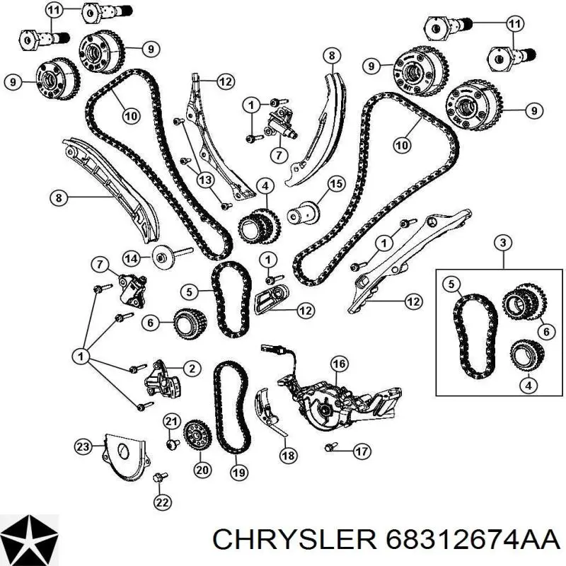 Ланцюг маслянного насосу на Chrysler Pacifica 