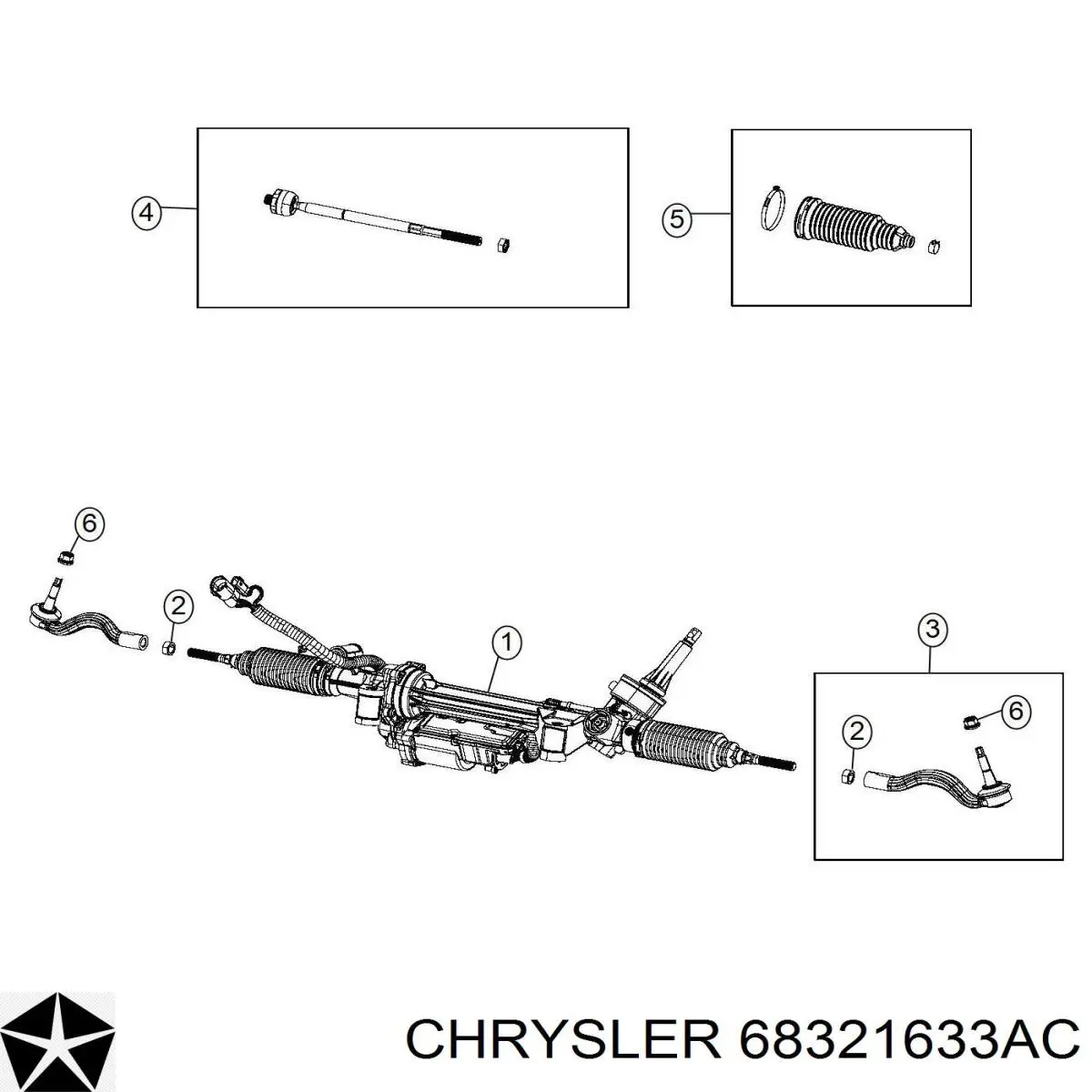 Управління рульове в зборі Chrysler 68321633AC ціна, від 1266.87 USD
