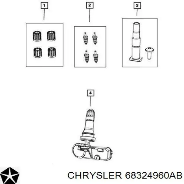 Манометр повітряний Chrysler 68324960AB ціна, від 18.43 USD